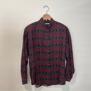 Vintage 80s Button Down Long Sleeve Shirt, David Brooks, Size M